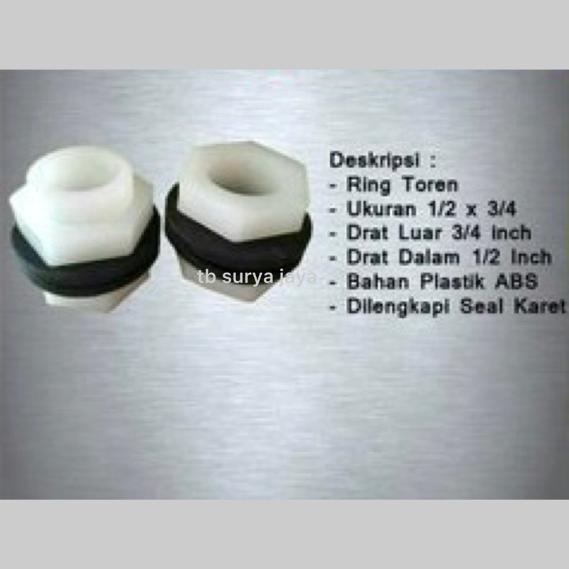 WATERMUR | VLOK SOK TANGKI AIR | TANDON DRAT DALAM 1/2” DRAT LUAR 3/4” PVC