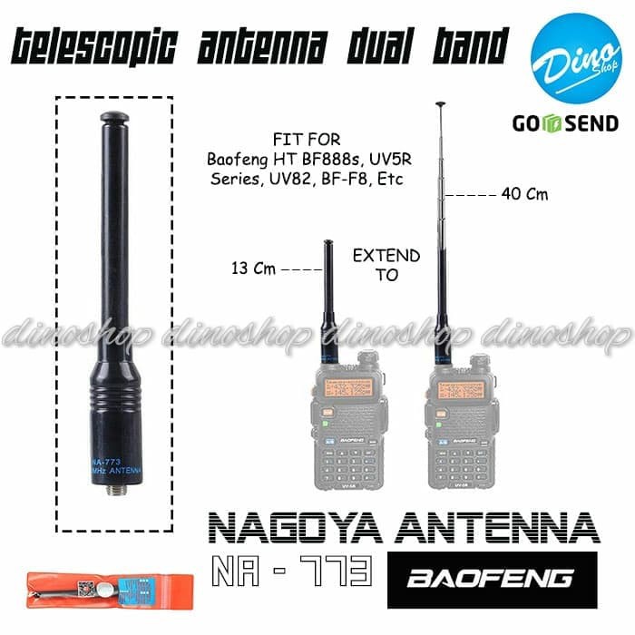 Populer Nagoya NA-773 SMA-F Antena HT NA773 Baofeng 888 UV5R Weierwei Taffware