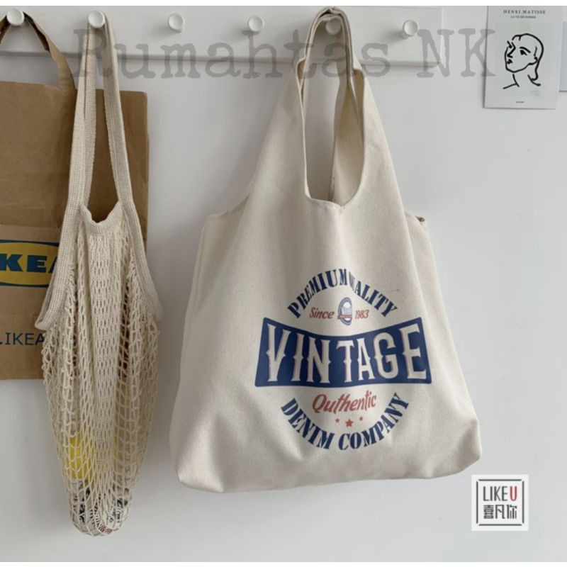 Totebag Vintage Populer Tas Tote-Vintage