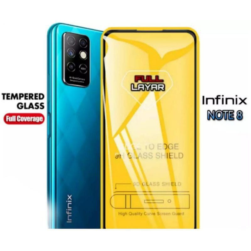 Tempered Glass Infinix Note 7/Note 8 New Full Screen Premium Protector Quality