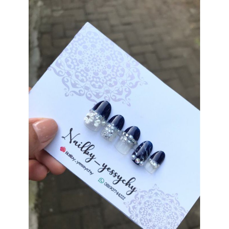 kuku plsu wedding|| kuku palsu pernikahan|| kuku palsu murah navy