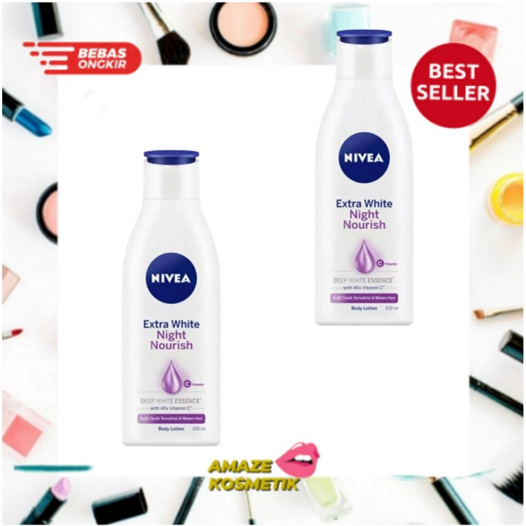 NEW NIVEA Extra White Body Lotion 200ml NIGHT NOURISH BPOM