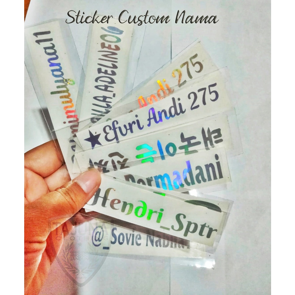 Stiker hologram custom nama atau kata bisa untuk helm