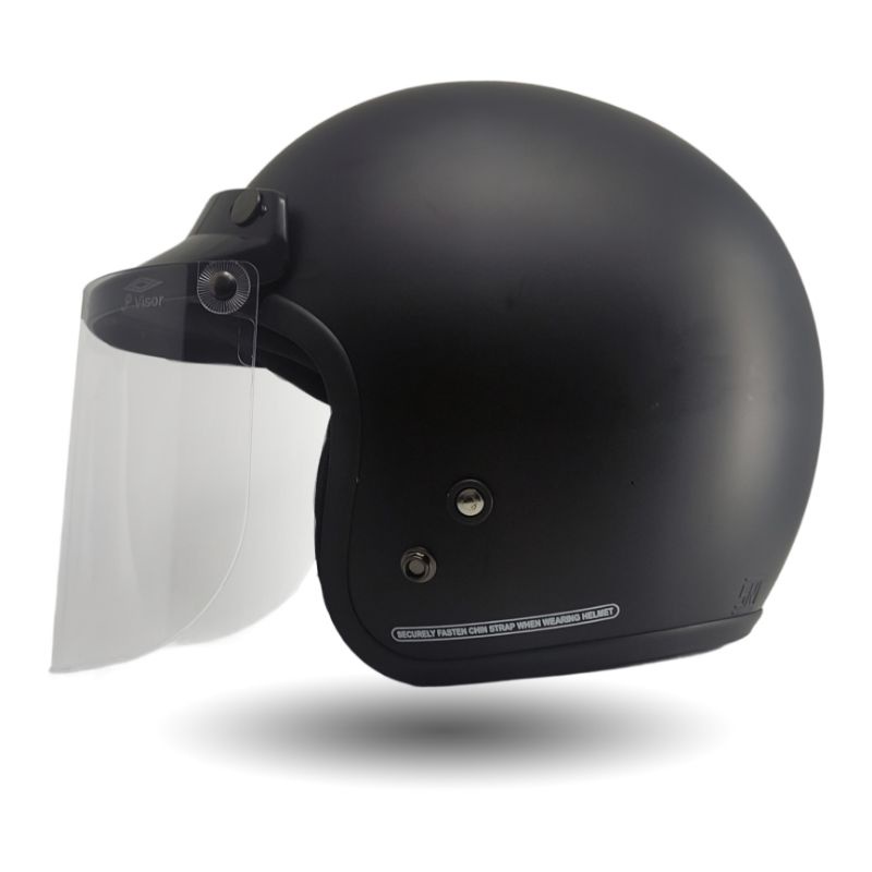 HELM BOGO RETRO BLACK DOFF MOTOR SNI