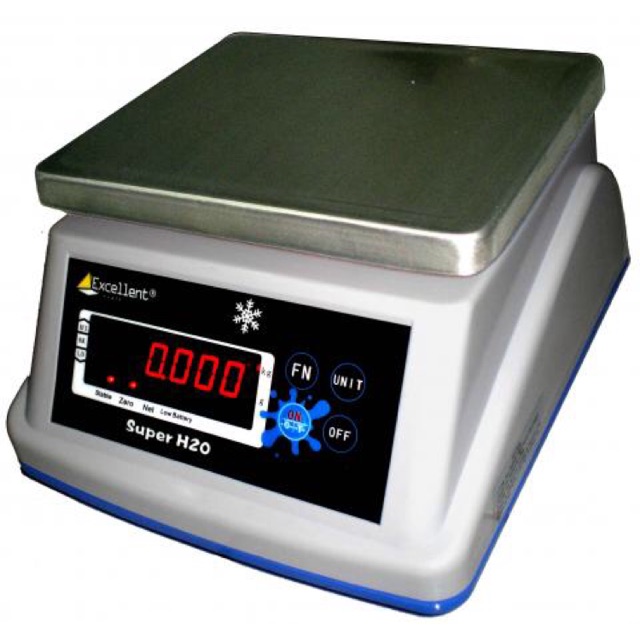 Timbangan meja anti air / timbangan water proof excellent super H2O kapasitas 3 kg/6 kg/15kg/30 kg