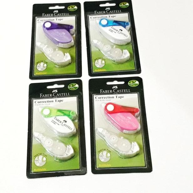 

☃ Correction tape | tip-ex Faber castell SR-506 + refil - 5 mm x 6 meter - Merah Muda ♢