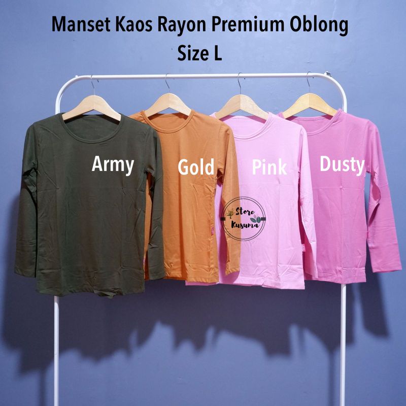 Manset Kaos Oblong Bahan Rayon Premium (Size L ) Ld 88 cm