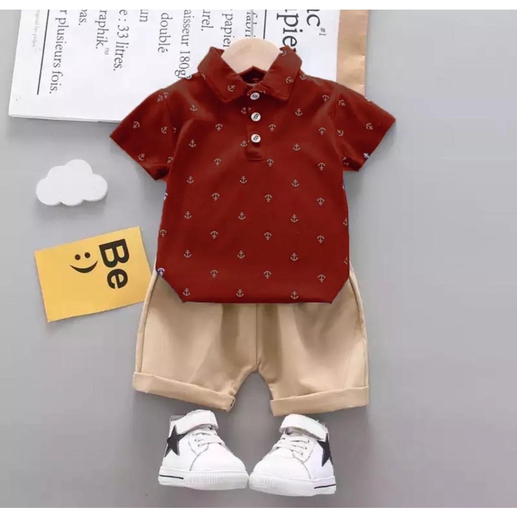 SETELAN MOTIF JANGKAR TERBARU/BISA PILIH WARNA 1-5 TAHUN