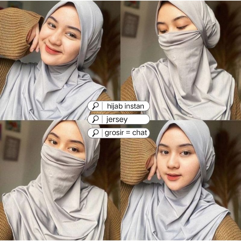 JILBAB SAFETY MASK NIQAB ANTI CORONA / JILBAB INSTAN / JILBAB SYRIA / JILBAB JERSY/ JILBAB MASKER