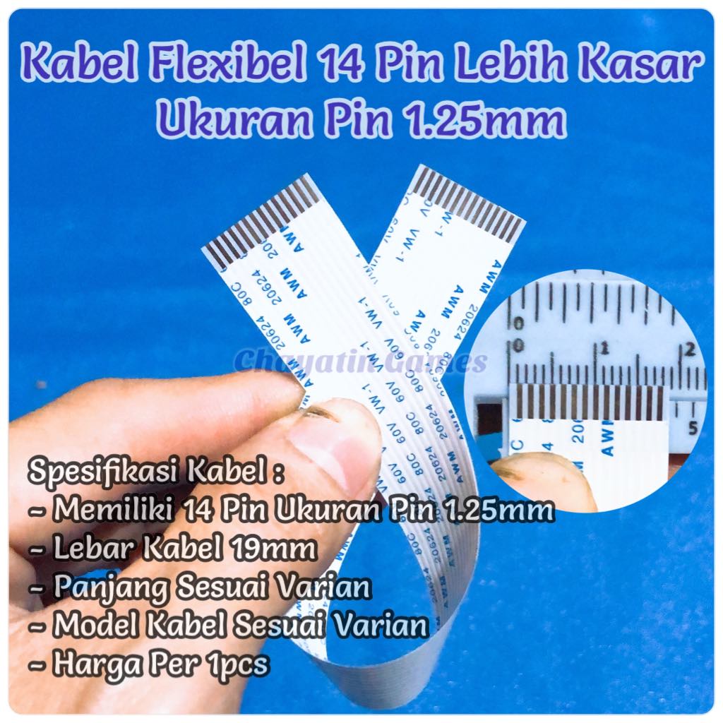 Kabel Flexibel 14 Pin lebih Kasar Sesuai Varian Ukuran Pin 1.25m