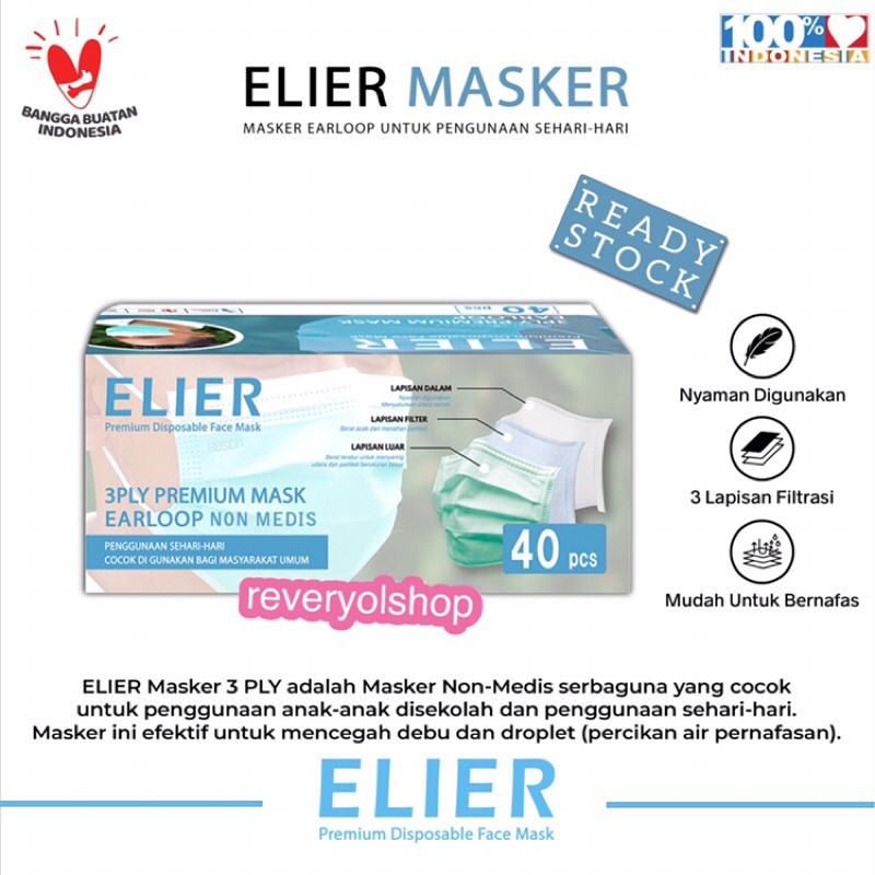 BOSON Elier Masker Earloop 3 Ply Non-Medis