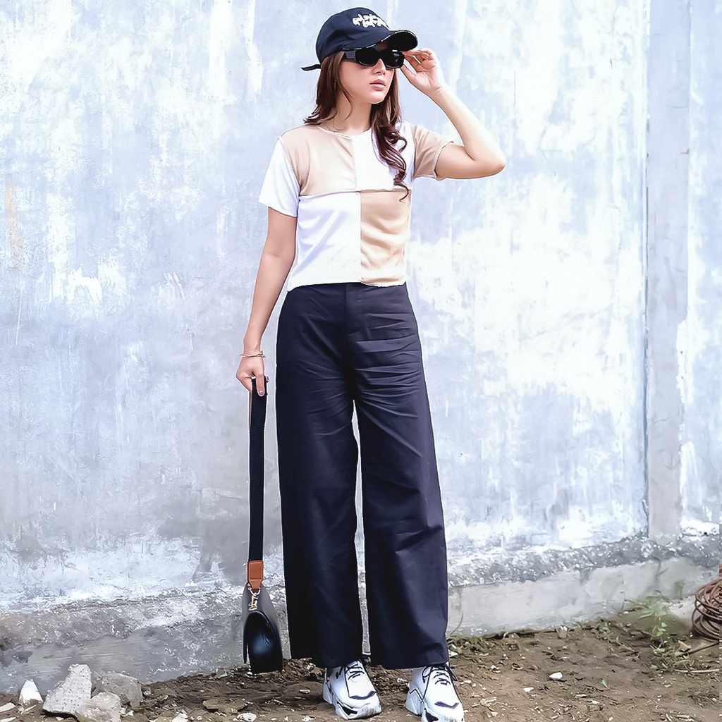 BEFAST - ZEC OOTD Celana Kulot ANIYA / Highwaist Gabby Seoul Cullotes Linen Panjang 100cm / Celana Kulot Perempuan / Celana Panjang Kekiniaan Remaja / Celana Kulot Polos Casual / Kulot Trendy / OOTD Ala Korean Style / Terlaris