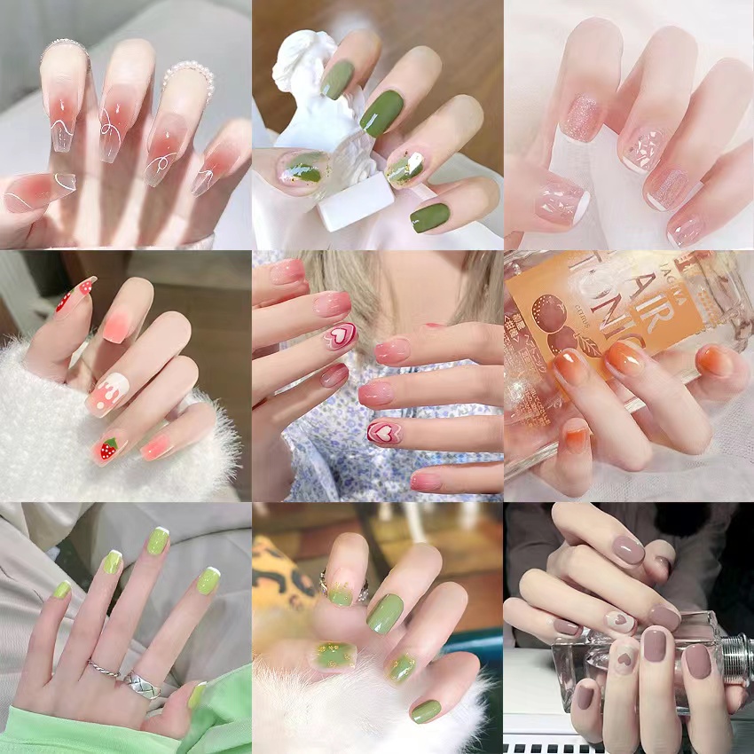 MS-01-MS-025 24 Pcs Kuku Palsu Dan Lem Fake Nail Art 3d Kuku Palsu Tahan Air 24 Pcs Kotak Free Lem 2gr