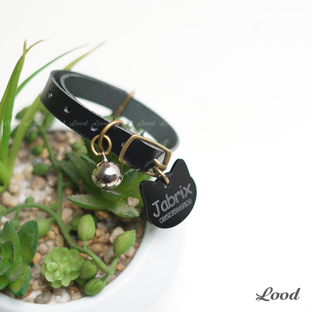 LOOD KALUNG KUCING KULIT NEW BLACK -AKRILIK HITAM