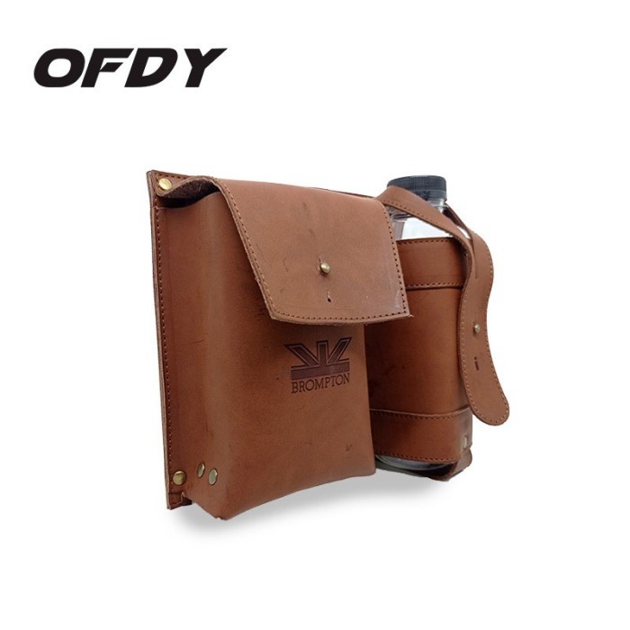 Aksesoris Sepeda - Tas Stang Handlebar Sepeda Lipat Brompton Bahan Kulit Premium Original - Coklat