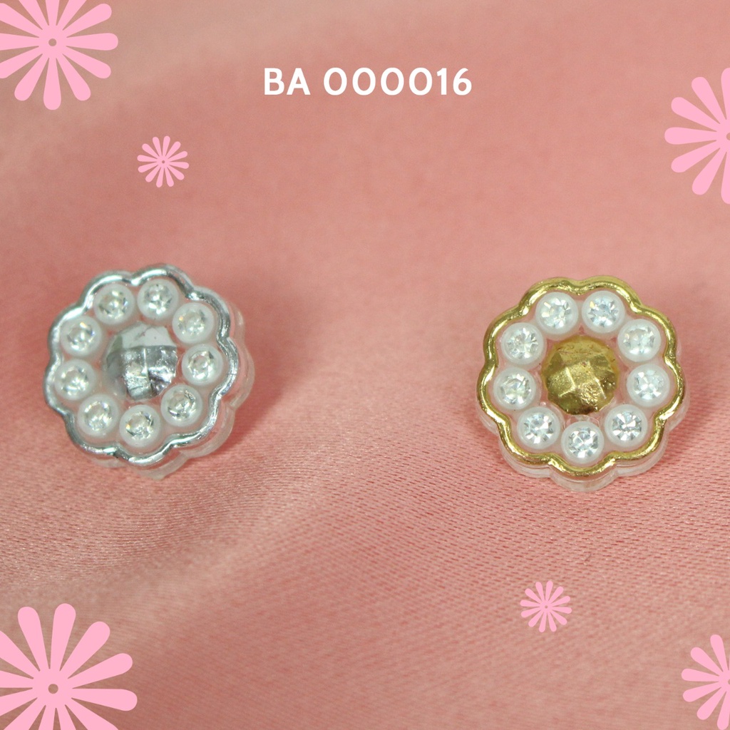 Kancing Akrilik Permata Motif Mewah 12mm