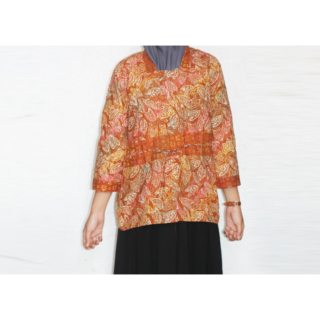 Blouse Batik Wanita I Blus Batik I Blus Kerja Wanita Batik Dhara-SIZE XL