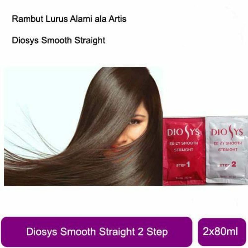 DIOSYS MINI EE-ZY SMOOTH STRAIGHTENING SET | Pelurus Rambut Step 1 + Step 2 (2x80mL)