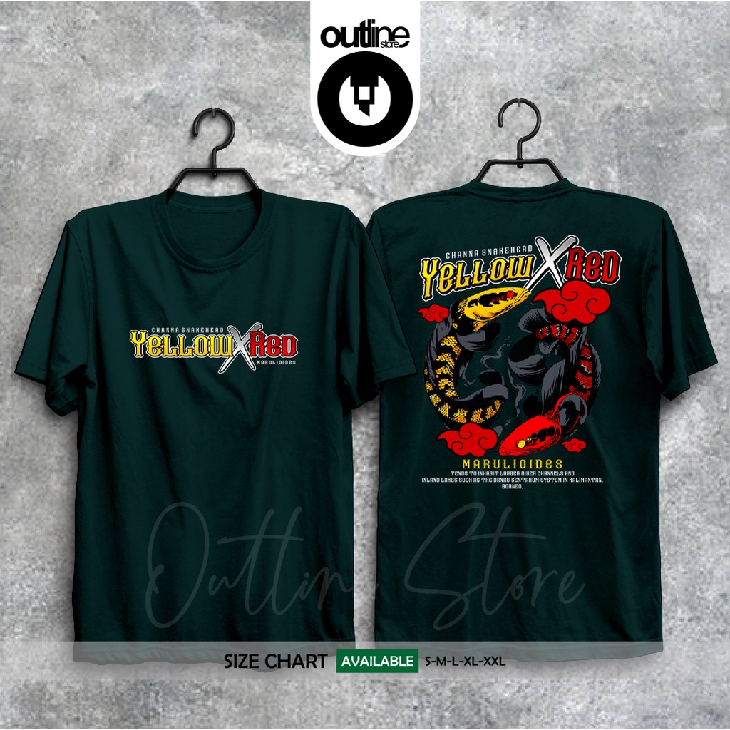 Kaos / Baju SNAKEHEAD FISH THE PREDATOR KAOS IKAN CHANNA MARU MARULIOIDES ORA MARU ORA SERU V.3 Yell