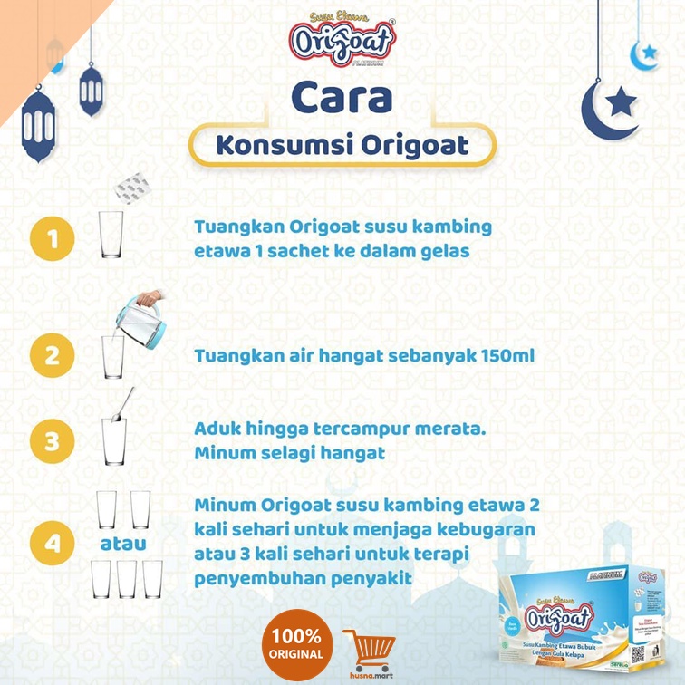 Susu Kambing Etawa Bubuk ORIGOAT Platinum Quality untuk Diabet Lambung Maag Pencernaan isi 10 sachet