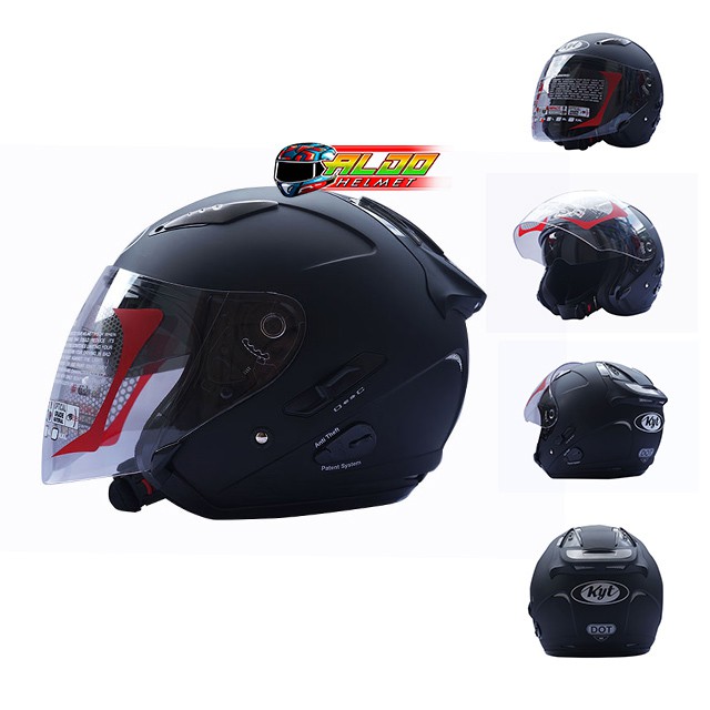 HELM KYT GALAXY SLIDE BLACK DOFF HELM HALF FACE TERBARU Shopee Indonesia