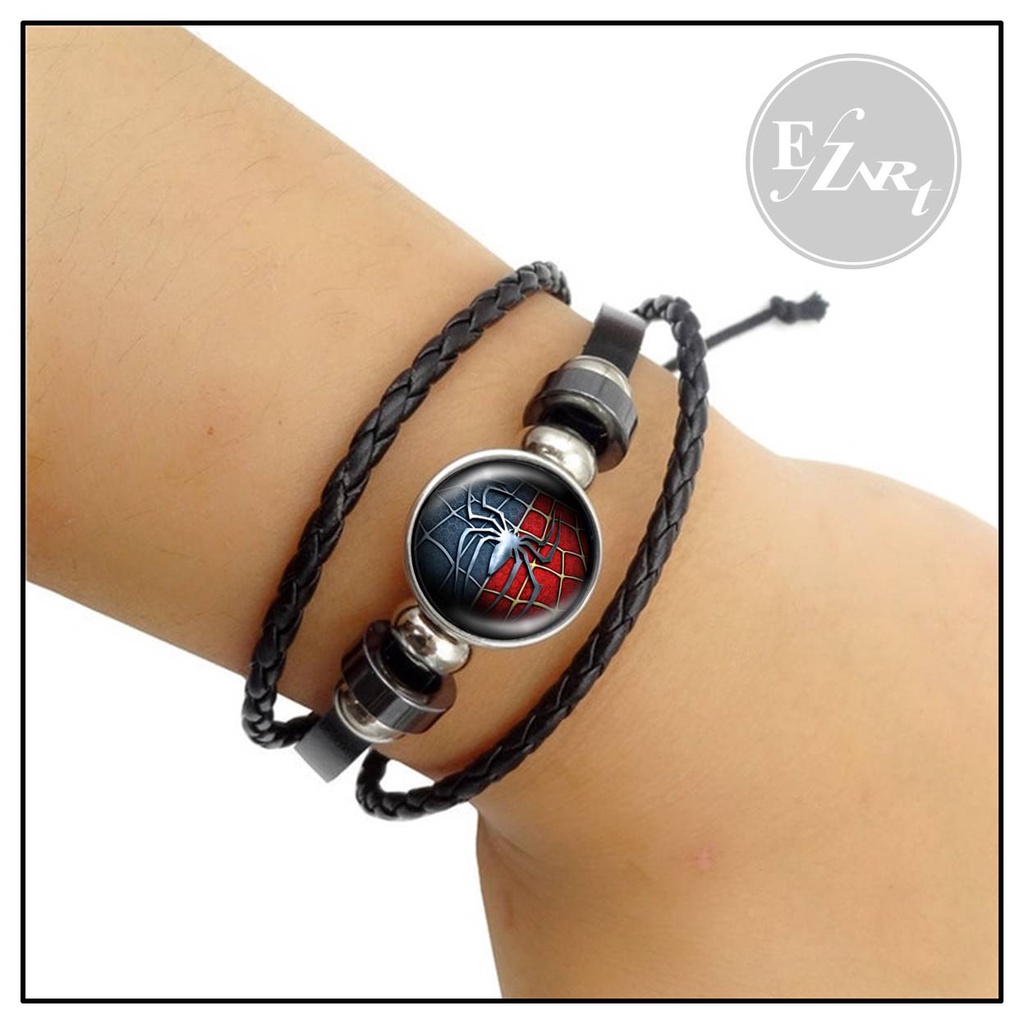 Gelang Custom Tema MARVEL Keren Kepang Multilayer Iron Man Heart Arc Avengers Captain America Shield Heroes