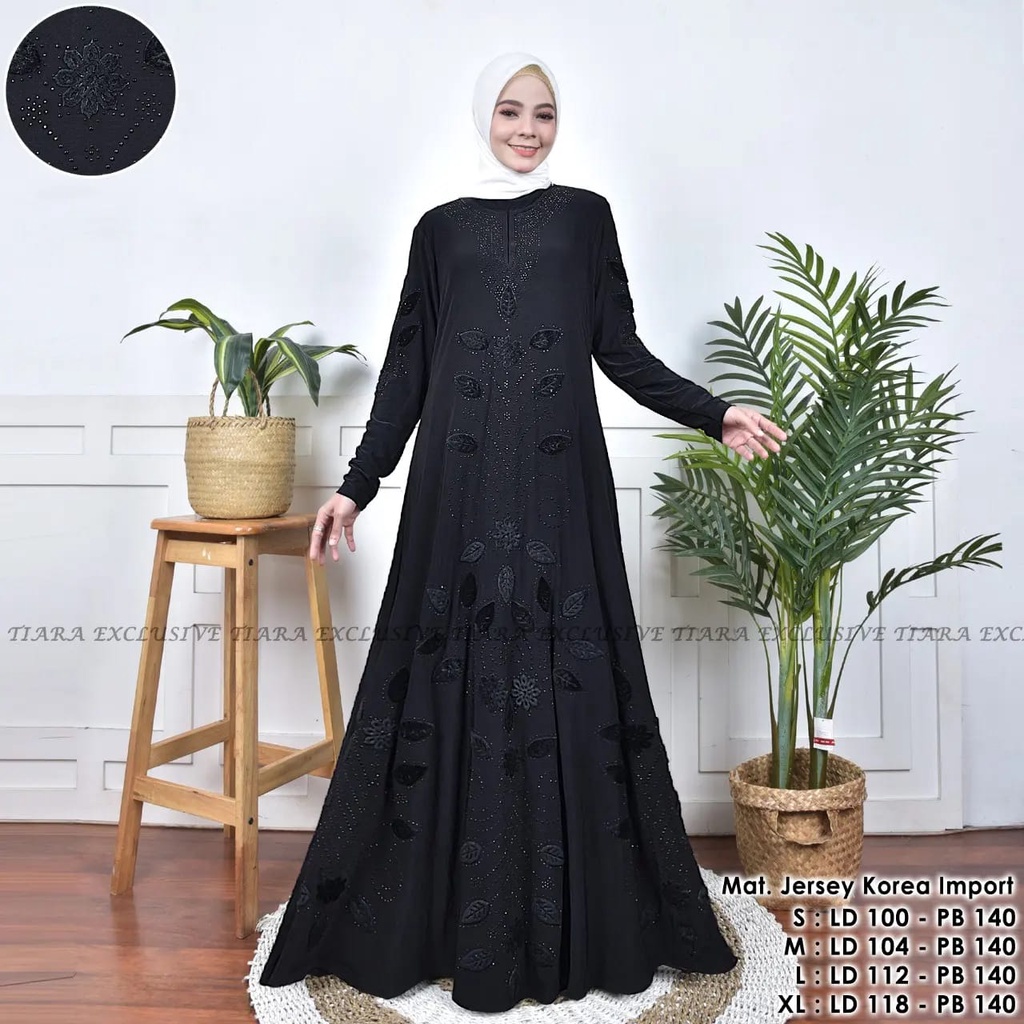 Ready Gamis Hitam Jersey Korea Premium//Baju Muslim Terbaru//Dress Wanita muslim/gamis Hitam Termurah/pakaian wanita/baju muslim/gamis/terbaru/termurah