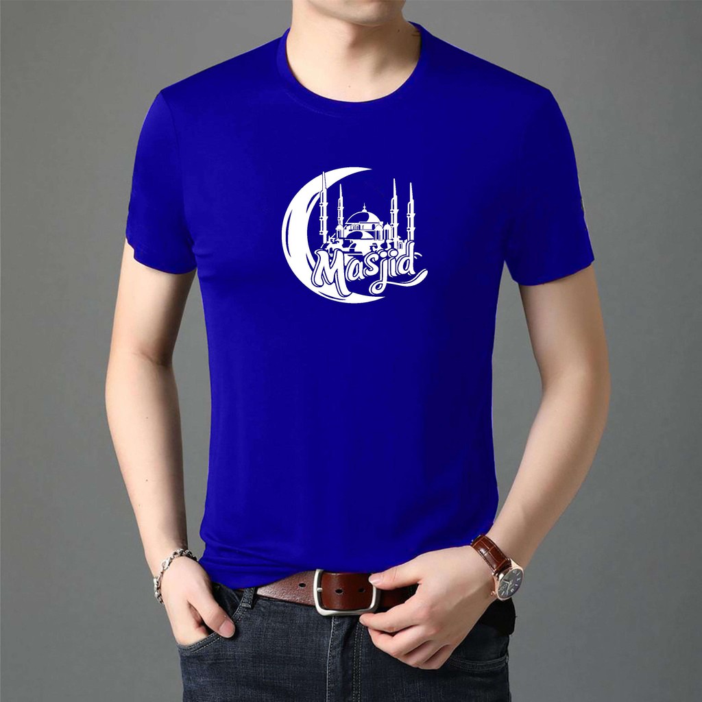 BS/COD/BAJU KAOS TANGAN PENDEK MASJID PRIA REALPICTURE