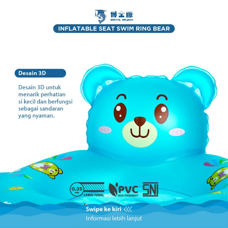 DOCTOR DOLPHIN inflatable seat swim ring bear - pelampung renang bayi