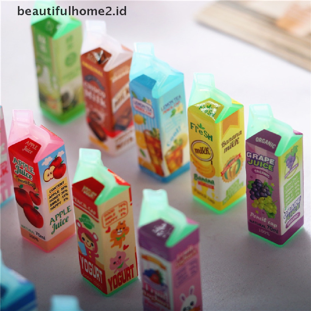 (beautifulhome2.id) 4pcs / Set Mainan Miniatur Botol Jus Skala 1: 12 Bahan ABS Untuk Aksesoris Rumah Boneka