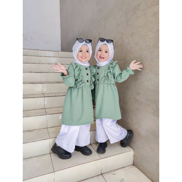 Tunik Marinka Crinckle Airflow PREMIUM 2-5 Tahun KIDS Tunik Anak Crinckle