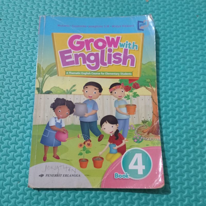 buku bekas  GROW WITH ENGLISH KELAS 1/2/3/4/5/6 SD ERLANGGA BEKAS