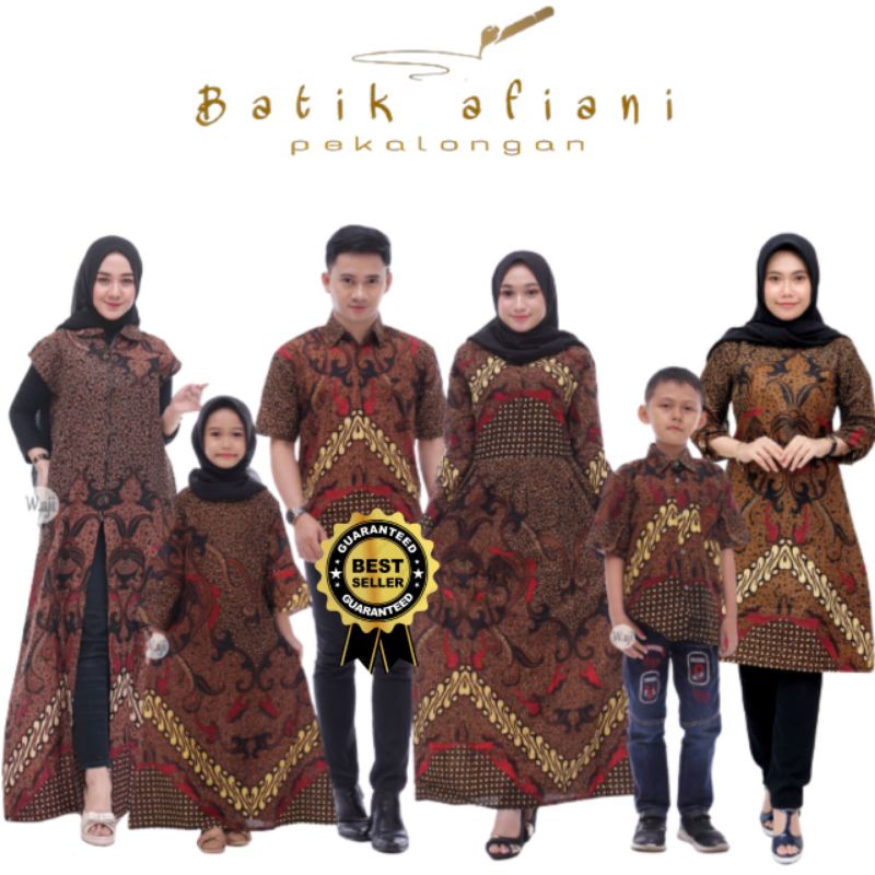 [ COD ]  Batik Couple Keluarga sania ruffle ori ndoro jowi dnt dimensi coklat