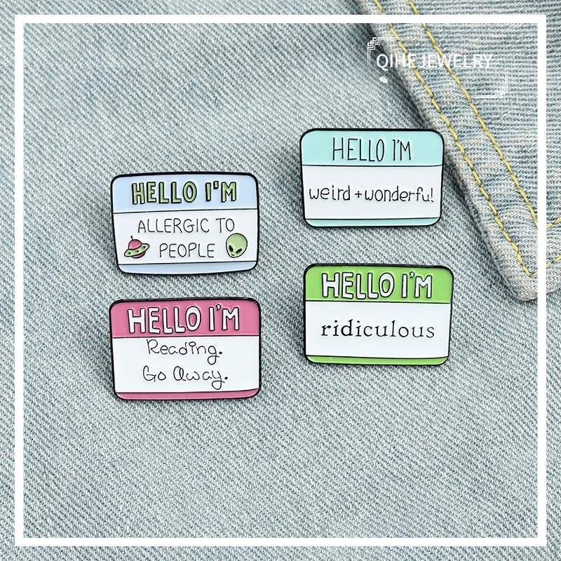 Bros Pin Enamel Desain Kartun Kutipan Dialog 4 Gaya Untuk Hadiah Teman