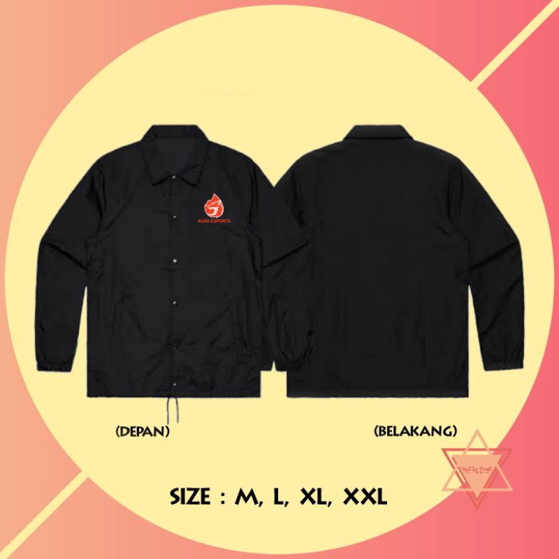 JAKET COACH WINDBREAKER AURA ESPORTS LOGO