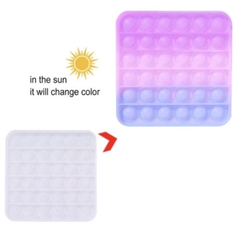 Mainan Anak Pop It Rainbow Viral Murah Mainan Bubble Toys Mainan Anak Rainbow-persegi UV