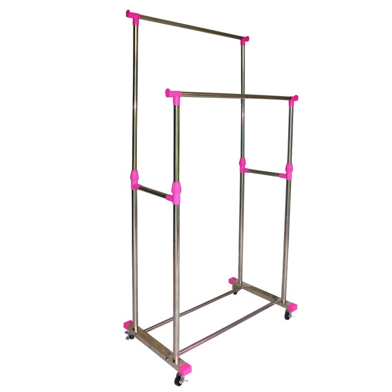 Stand Hanger Double Rod Rak Gantung Pakaian Serbaguna 2 Palang