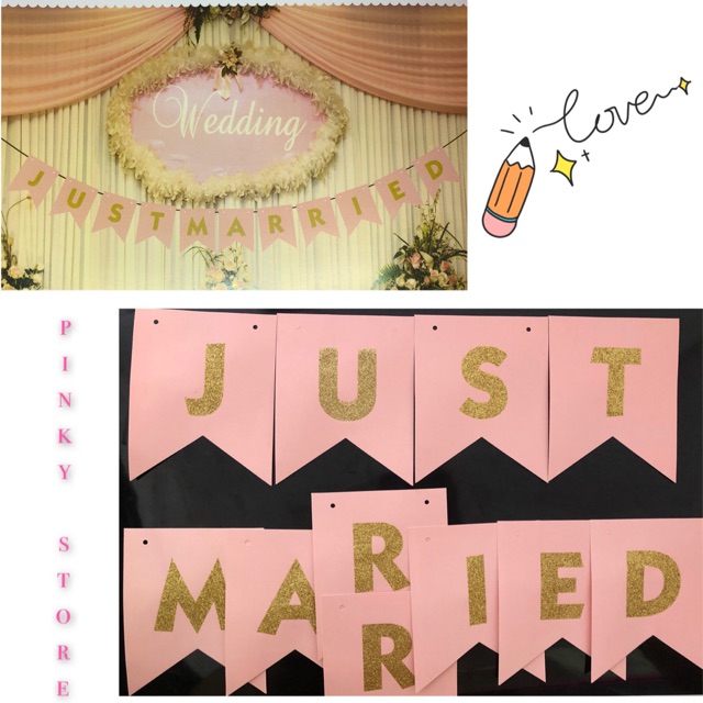 Banner dekorasi Pernikahan / Banner Weeding / Banner Married