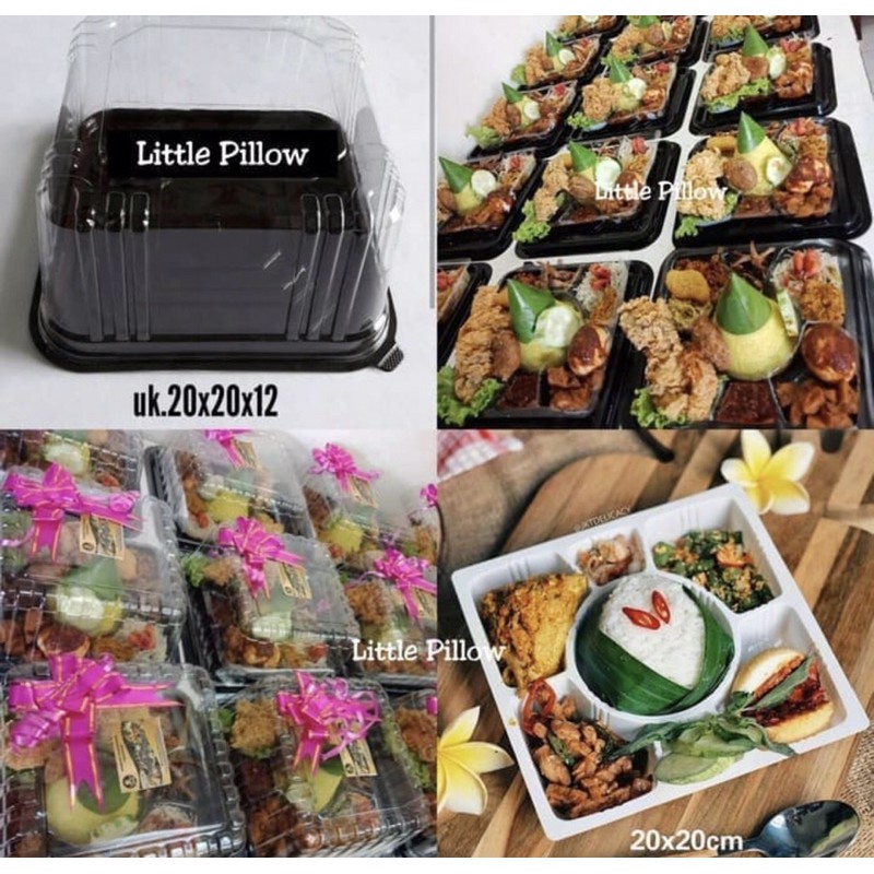 (ISI 50)Mika Tumpeng Kotak + Sekat 7/Box Tumini/Box Kue Kotak/