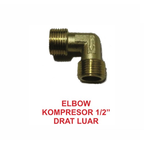Sambungan Kompresor Kompressor Elbow 1/2" L Drat Luar Semua Sparepart
