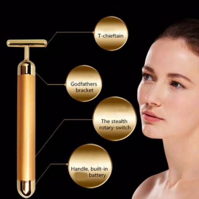 Jual Hvr Face Lift 24k Energy Beauty T Bar Alat Meniruskan Wajah Gold