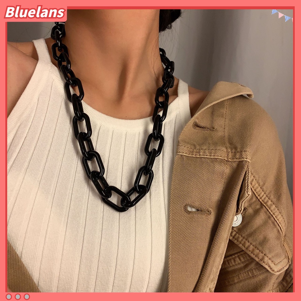 Kalung Rantai Bahan Akrilik Tebal Gaya Hip Hop Punk Untuk Pesta