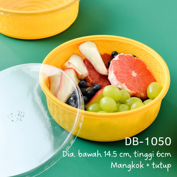 

DB-1050 Tray Mangkok Mika + Tutup Kue Cake Buah Pudding Dessert Bento