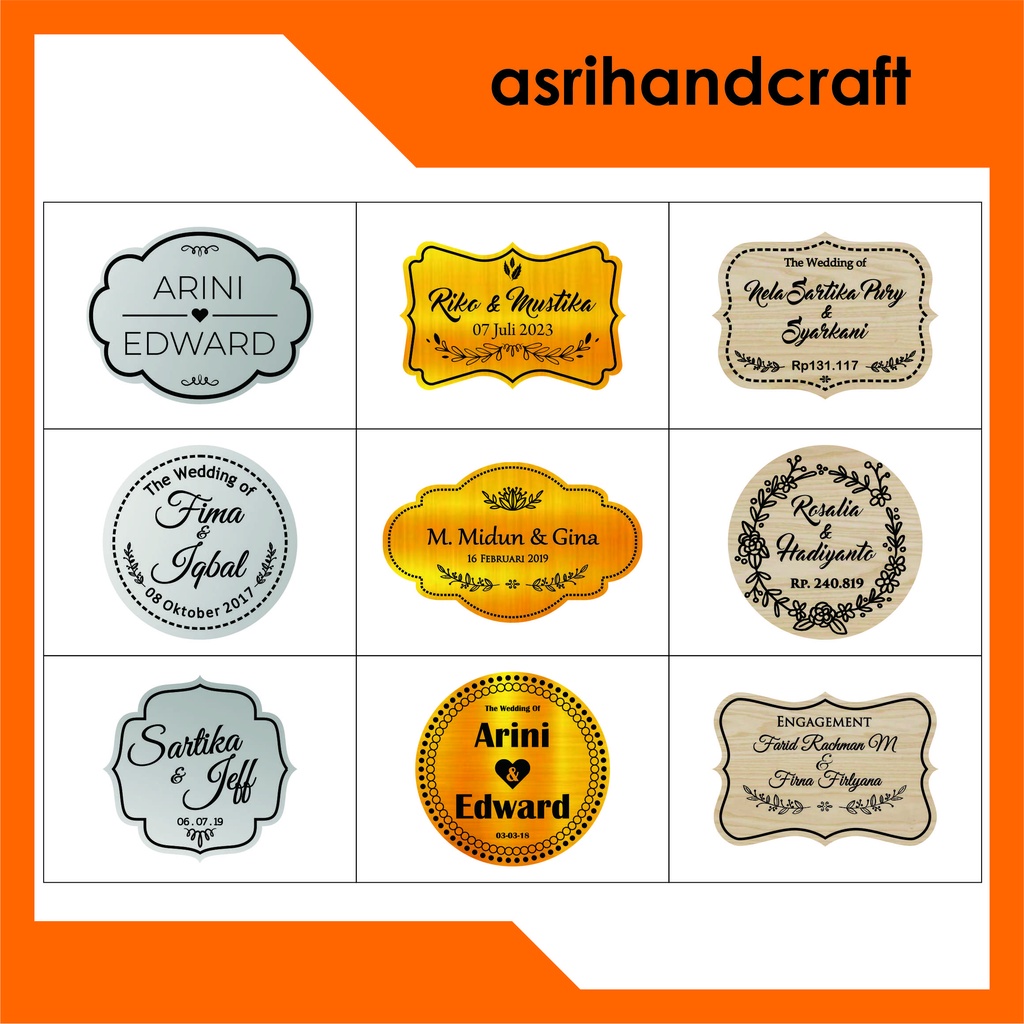 

PAPAN NAMA/ MAHAR GRAFIR/ GRAFIR ACRYLIC GOLD/ SILVER