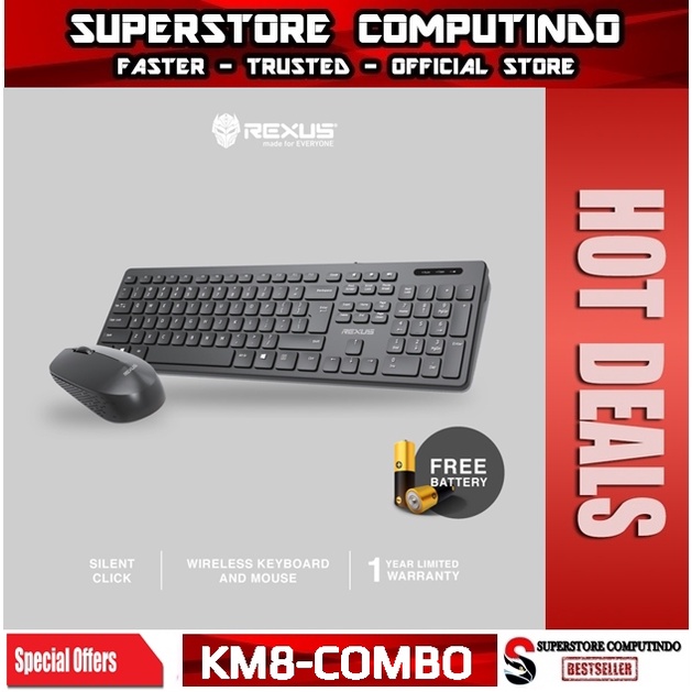 Rexus KM8 Wireless Keyboard Mouse Combo