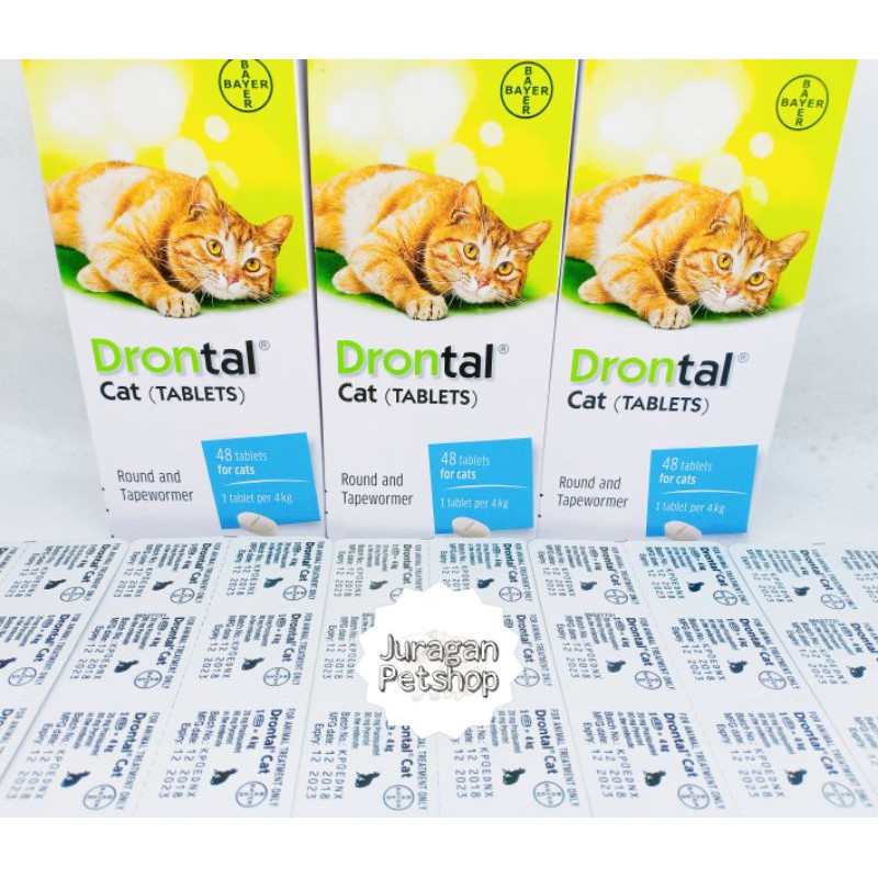 Drontal Cat|Obat Cacing Kucing 1 TABLET |Obat Drontal Bayer| EXP 2026 (ORIGINAL)