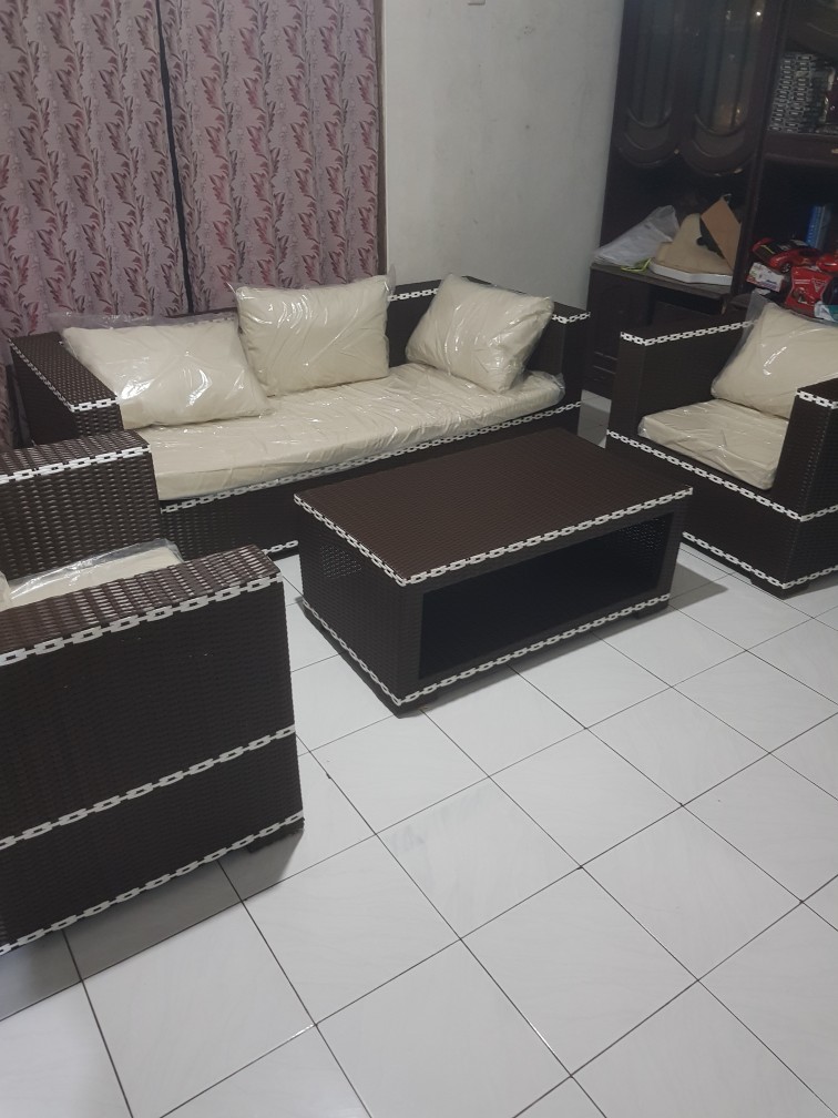 Kursi Tamu Rotan Sintetis 3-1-1