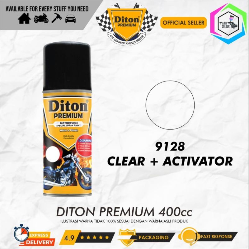 DITON PREMIUM/ CLEAR GLOSY + ACTIVATOR 9128/ CAT SEMPROT WARNA STANDAR SOLID COLORS