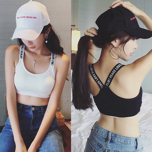 Sport Bra Kemben Push Up Import Busa Tanpa Kawat Pakaian Dalam Wanita Bralette Bra Cup Gym Fitness-3