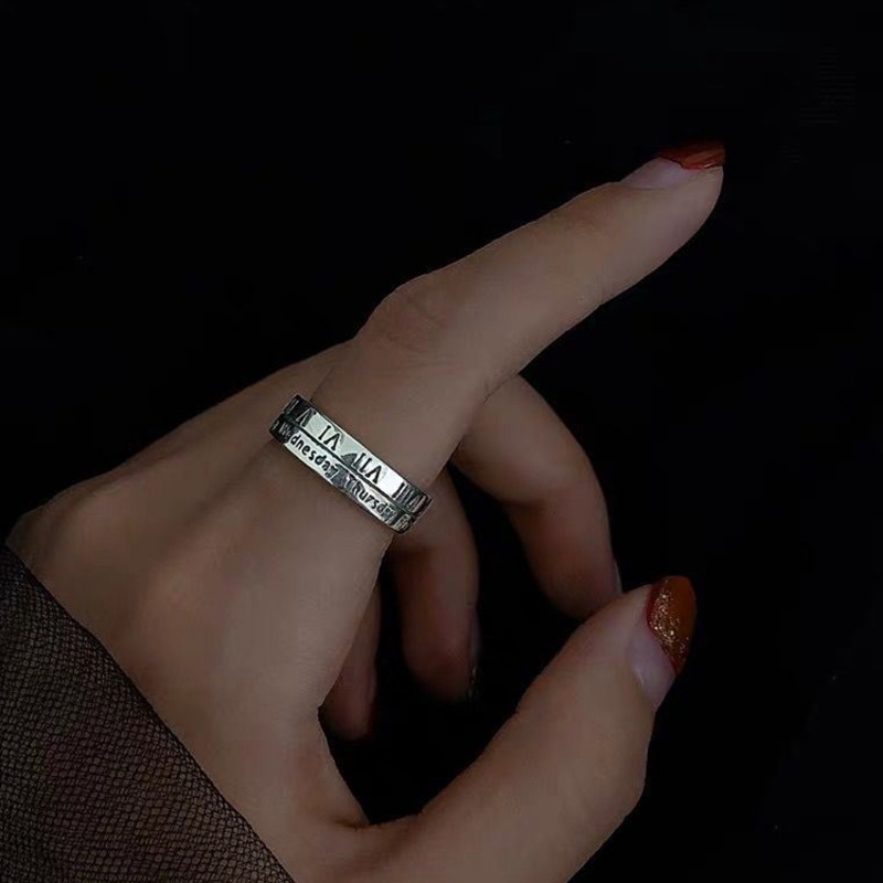 Cincin Desain Angka Romawi Gaya Harajuku